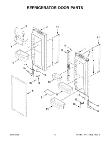 05 - Refrigerator Door Parts parts for Whirlpool Refrigerator KRFF302ESS08 from AppliancePartsPros.com