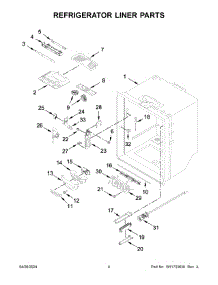 03 - Refrigerator Liner Parts parts for Whirlpool Refrigerator KRFF302ESS08 from AppliancePartsPros.com