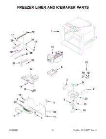 04 - Freezer Liner And Icemaker Parts parts for Whirlpool Refrigerator KRFF302EWH04 from AppliancePartsPros.com