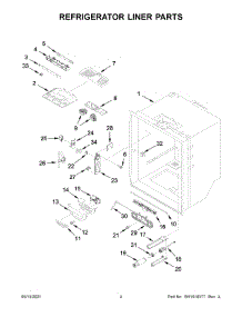 03 - Refrigerator Liner Parts parts for Whirlpool Refrigerator KRFF302EWH04 from AppliancePartsPros.com