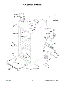 02 - Cabinet Parts parts for Whirlpool Refrigerator KRFF302EWH04 from AppliancePartsPros.com