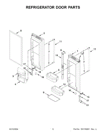 Refrigerator Door Parts parts for Whirlpool Refrigerator KRFF305EBS07 from AppliancePartsPros.com