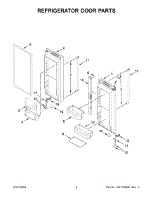 05 - Refrigerator Door Parts parts for Whirlpool Refrigerator KRFF305EBS08 from AppliancePartsPros.com