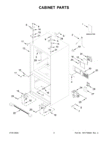 02 - Cabinet Parts parts for Whirlpool Refrigerator KRFF305EBS08 from AppliancePartsPros.com