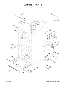 02 - Cabinet Parts parts for Whirlpool Refrigerator KRFF305ESS09 from AppliancePartsPros.com