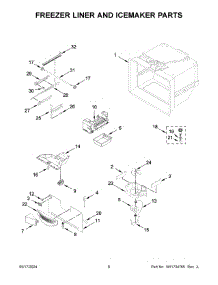 04 - Freezer Liner And Icemaker Parts parts for Whirlpool Refrigerator KRFF305ESS09 from AppliancePartsPros.com
