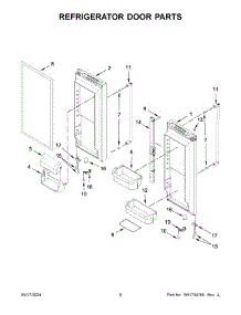 05 - Refrigerator Door Parts parts for Whirlpool Refrigerator KRFF305ESS09 from AppliancePartsPros.com
