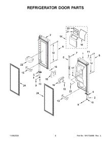 05 - Refrigerator Door Parts parts for Whirlpool Refrigerator KRFF577KBS03 from AppliancePartsPros.com