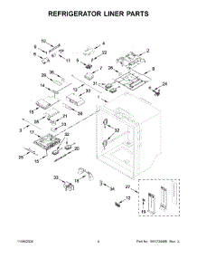 03 - Refrigerator Liner Parts parts for Whirlpool Refrigerator KRFF577KBS03 from AppliancePartsPros.com