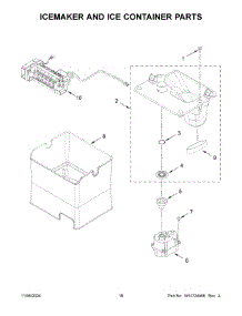 10 - Icemaker And Ice Container Parts parts for Whirlpool Refrigerator KRFF577KBS03 from AppliancePartsPros.com