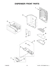 09 - Dispenser Front Parts parts for Whirlpool Refrigerator KRFF577KBS03 from AppliancePartsPros.com