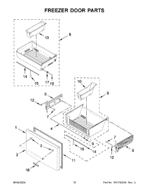 06 - Freezer Door Parts parts for Whirlpool Refrigerator KRFF577KPS03 from AppliancePartsPros.com
