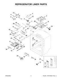 03 - Refrigerator Liner Parts parts for Whirlpool Refrigerator KRFF577KPS03 from AppliancePartsPros.com