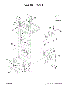 02 - Cabinet Parts parts for Whirlpool Refrigerator KRFF577KPS03 from AppliancePartsPros.com