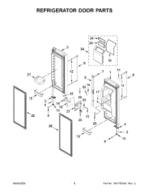 05 - Refrigerator Door Parts parts for Whirlpool Refrigerator KRFF577KPS03 from AppliancePartsPros.com