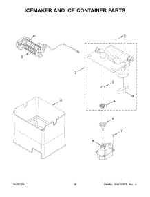 10 - Icemaker And Ice Container Parts parts for Whirlpool Refrigerator KRMF536RBS01 from AppliancePartsPros.com