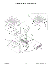 Freezer Door Parts parts for Whirlpool Refrigerator KRMF536RPS00 from AppliancePartsPros.com