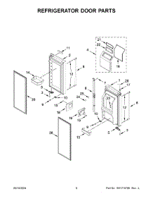05 - Refrigerator Door Parts parts for Whirlpool Refrigerator KRMF536RPS01 from AppliancePartsPros.com