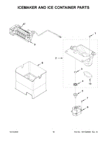 10 - Icemaker And Ice Container Parts parts for Whirlpool Refrigerator KRMF706EBS05 from AppliancePartsPros.com