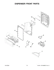 09 - Dispenser Front Parts parts for Whirlpool Refrigerator KRMF706EBS05 from AppliancePartsPros.com