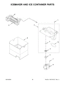 Icemaker And Ice Container Parts parts for Whirlpool Refrigerator KRMF706EBS06 from AppliancePartsPros.com