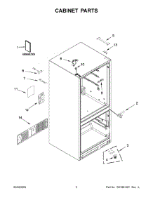 02 - Cabinet Parts parts for Whirlpool Refrigerator KRQC506MPS00 from AppliancePartsPros.com