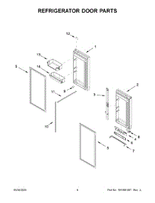 04 - Refrigerator Door Parts parts for Whirlpool Refrigerator KRQC506MPS00 from AppliancePartsPros.com