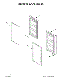 05 - Freezer Door Parts parts for Whirlpool Refrigerator KRQC506MPS00 from AppliancePartsPros.com