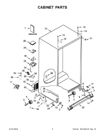 02 - Cabinet Parts parts for Whirlpool Refrigerator KRSC500ESS01 from AppliancePartsPros.com