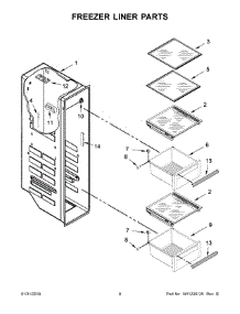 05 - Freezer Liner Parts parts for Whirlpool Refrigerator KRSC500ESS01 from AppliancePartsPros.com
