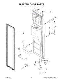 08 - Freezer Door Parts parts for Whirlpool Refrigerator KRSF705HPS00 from AppliancePartsPros.com