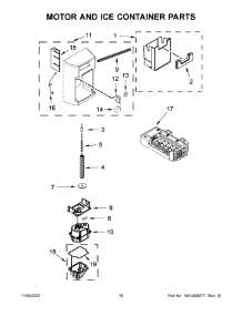 06 - Motor And Ice Container Parts parts for Whirlpool Refrigerator KRSF705HPS00 from AppliancePartsPros.com