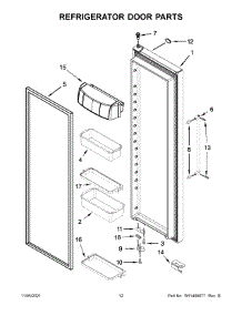 07 - Refrigerator Door Parts parts for Whirlpool Refrigerator KRSF705HPS00 from AppliancePartsPros.com