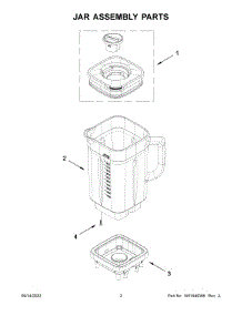 02 - Jar Assembly Parts parts for Whirlpool Blender KSB4026TPP0 from AppliancePartsPros.com