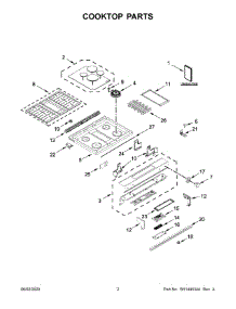 02 - Cooktop Parts parts for Whirlpool Range KSDG950ESS2 from AppliancePartsPros.com