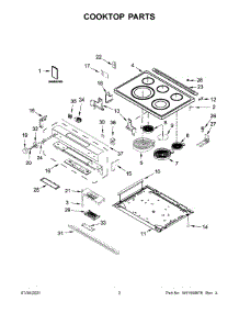 02 - Cooktop Parts parts for Whirlpool Range KSEB900ESS4 from AppliancePartsPros.com