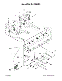 Manifold Parts parts for Whirlpool Range KSGG700EBS7 from AppliancePartsPros.com