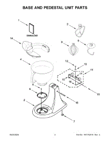 03 - Base And Pedestal Unit Parts parts for Whirlpool Mixer KSM150PSDC5 from AppliancePartsPros.com
