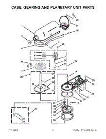 04 - Case, Gearing And Planetary Unit Parts parts for Whirlpool Mixer KSM150TBCU0 from AppliancePartsPros.com