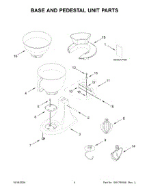 03 - Base And Pedestal Unit Parts parts for Whirlpool Mixer KSM150TBER5 from AppliancePartsPros.com