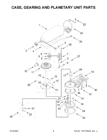 04 - Case, Gearing And Planetary Unit Parts parts for Whirlpool Mixer KSM150TBER5 from AppliancePartsPros.com