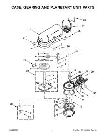 03 - Case, Gearing And Planetary Unit Parts parts for Whirlpool Mixer KSM154GBQ4PP0 from AppliancePartsPros.com