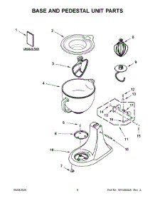 05 - Base And Pedestal Unit Parts parts for Whirlpool Mixer KSM154GBQ4PP0 from AppliancePartsPros.com