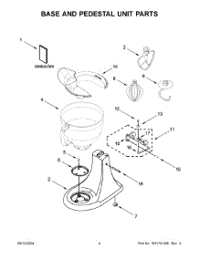 03 - Base And Pedestal Unit Parts parts for Whirlpool Mixer KSM156MPTFL5 from AppliancePartsPros.com