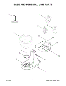 03 - Base And Pedestal Unit Parts parts for Whirlpool Mixer KSM180WSEG5 from AppliancePartsPros.com