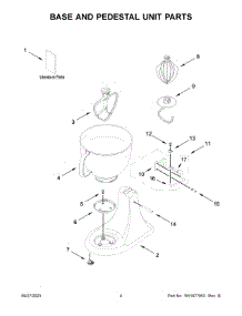 03 - Base And Pedestal Unit Parts parts for Whirlpool Mixer KSM192XDSL5 from AppliancePartsPros.com