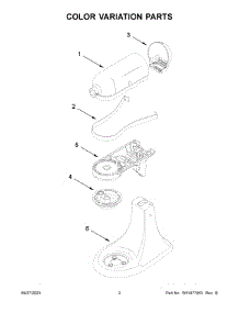 02 - Color Variation Parts parts for Whirlpool Mixer KSM192XDSL5 from AppliancePartsPros.com