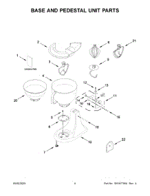 03 - Base And Pedestal Unit Parts parts for Whirlpool Mixer KSM195PSMS5 from AppliancePartsPros.com