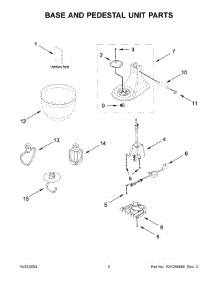 02 - Base And Pedestal Unit Parts parts for Whirlpool Mixer KSM3306QAQ0 from AppliancePartsPros.com