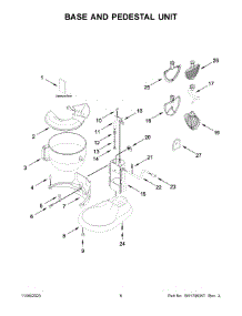 04 - Base And Pedestal Unit parts for Whirlpool Mixer KSM70SKQXPL0 from AppliancePartsPros.com